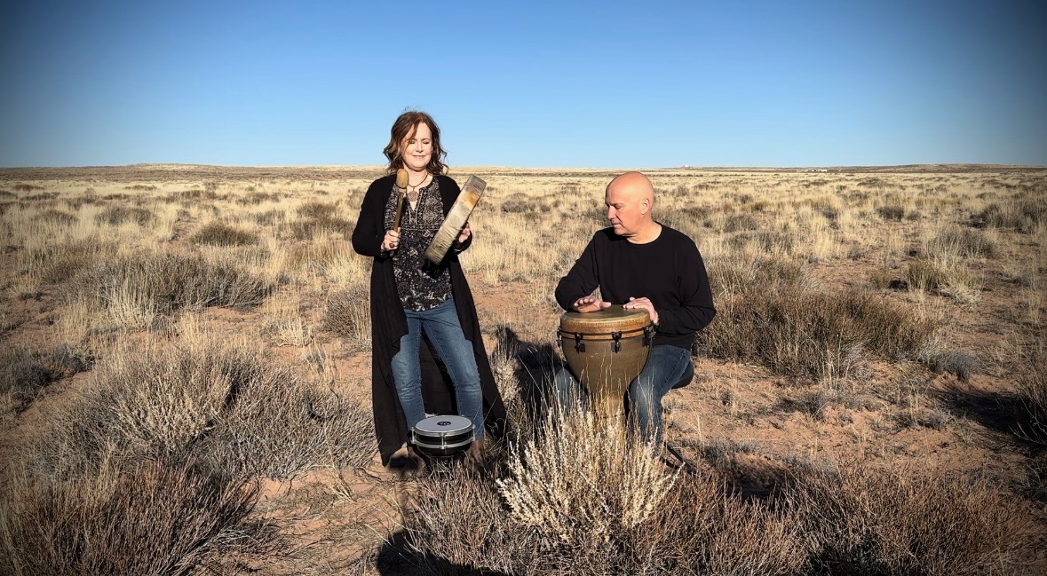 Eric and Lauri performing in the desert