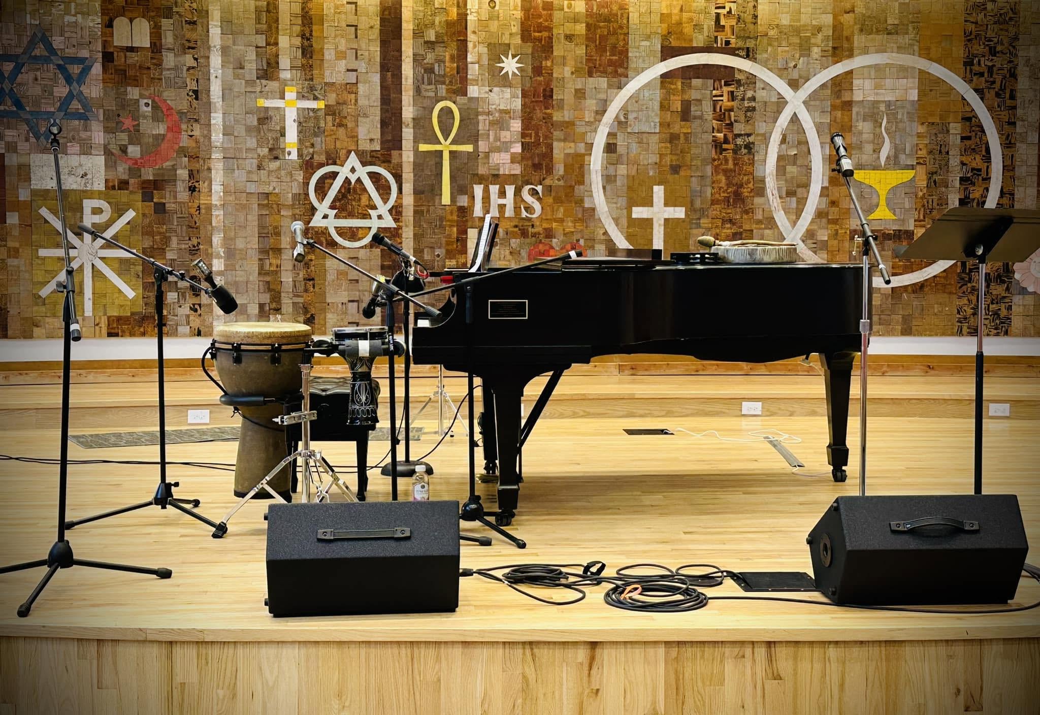 Montgomery Jones performing at an interfaith venue